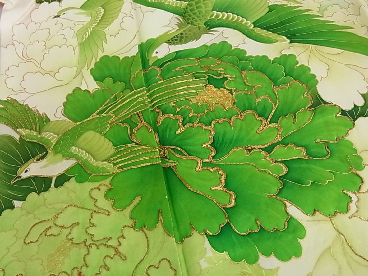 駒刺繍 逸品 金彩 花美人着物□豪華振袖 御所車吉祥花文 ベスト wb2847