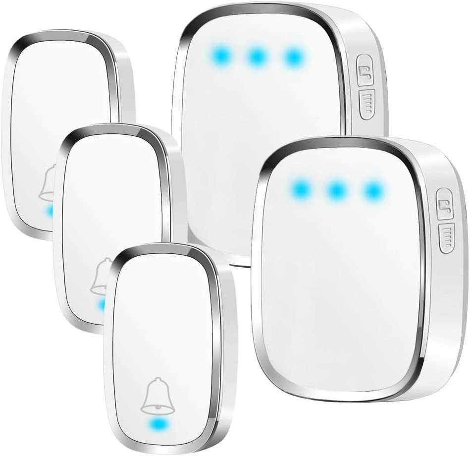 ワイヤレスチャイム 呼び出しチャイムセット 呼び鈴 防水 防塵 玄関ドアベル インターホン 36メロディー 4段階音量調節 最高2