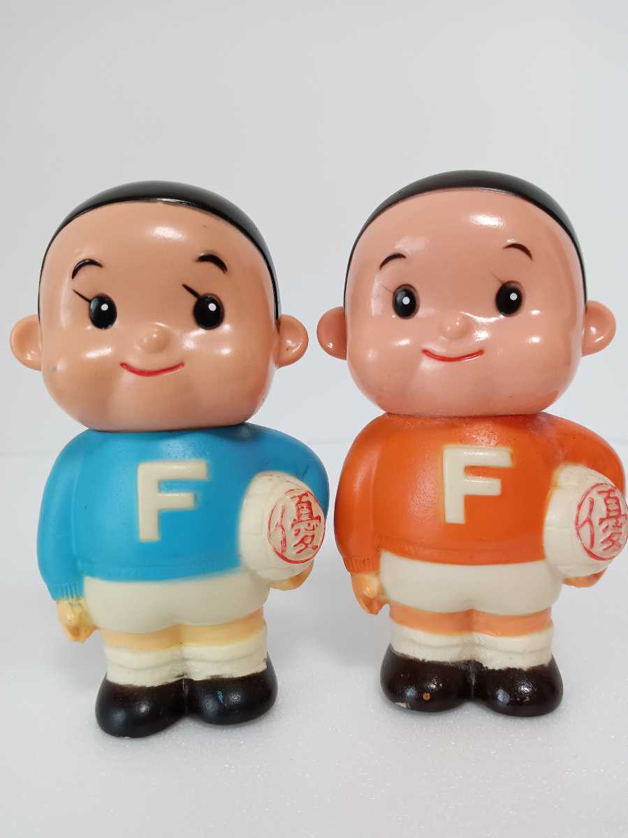 約11cm 福井銀行 ふくちゃん ソフビ 貯金箱 4体セット/昭和レトロ 