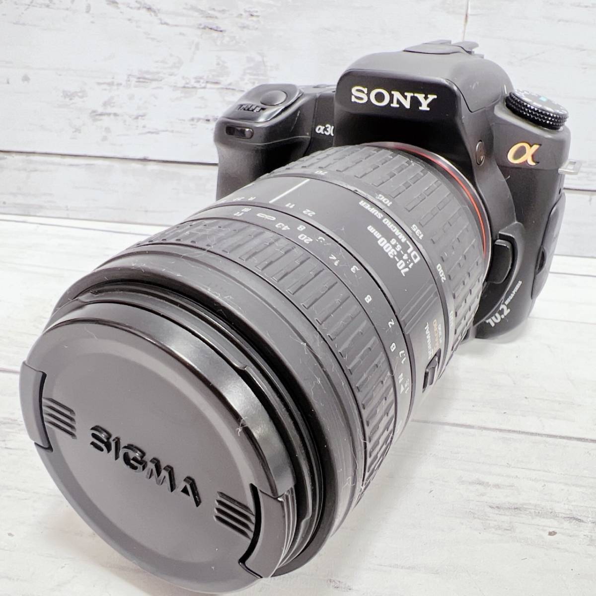 ソニー SONY α300 SIGMA 70-300mm 1:4-5.6 DL MACRO SanDisk 64MB 一眼レフ デジタルカメラ デジイチ 中古現状品【4493 70-300mm SONY DG OSS（ソニーEマウント） MAP 世界最小・最軽量の