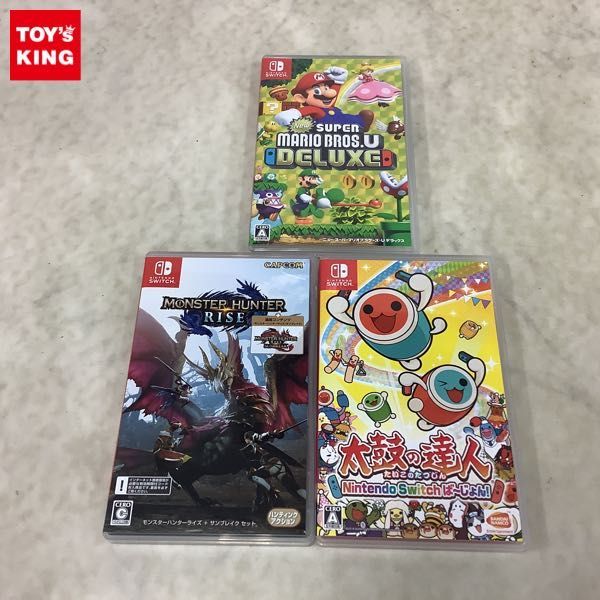 1円〜 Nintendo Switch ソフト モンスターハンターライズ＋サンブレイクセット New スーパーマリオブラザーズ U デラックス 他