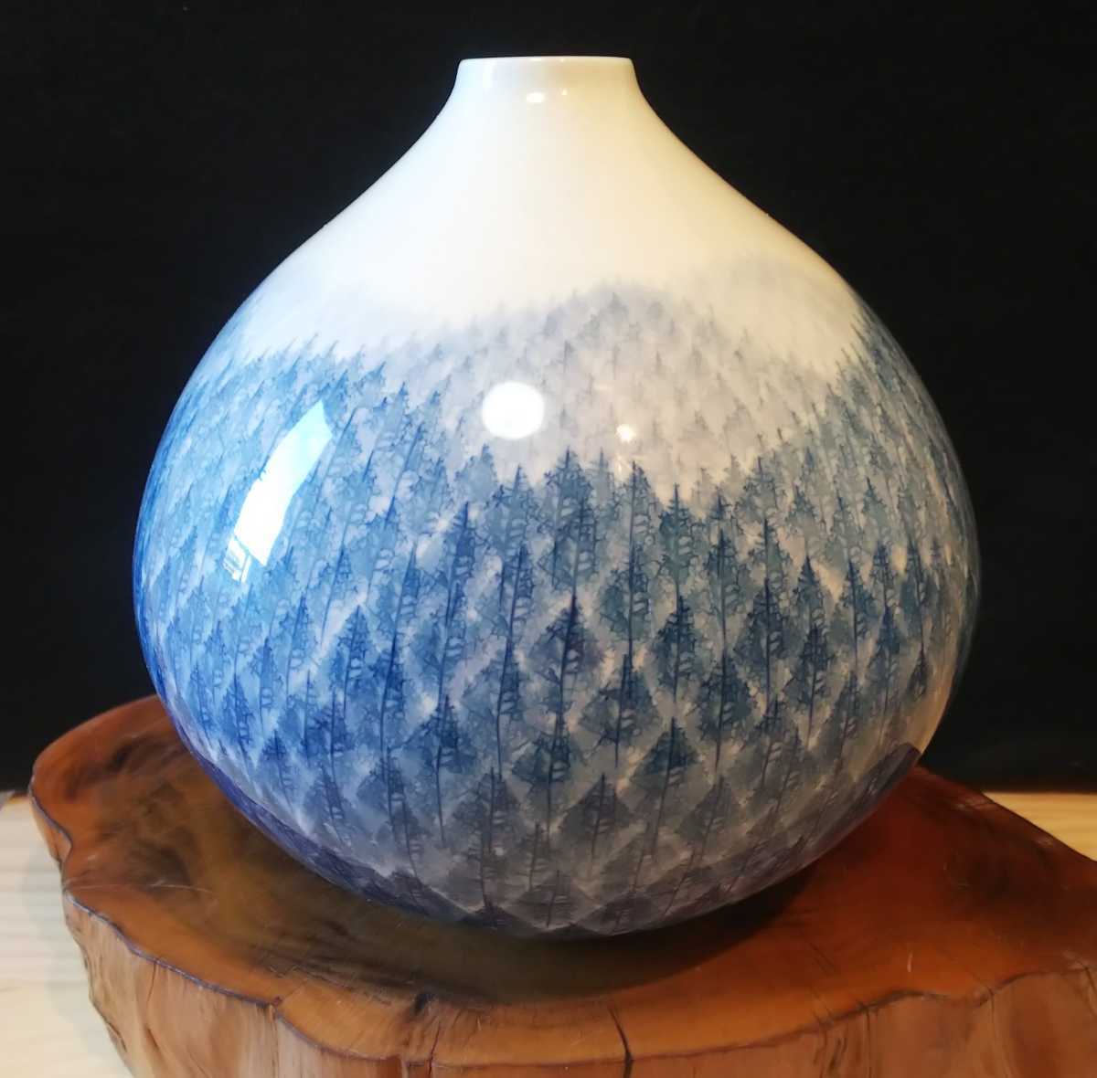藤井朱明 壺 飾り壺 花器 日展人気作家 花瓶 有田焼 人間国宝 共箱なし