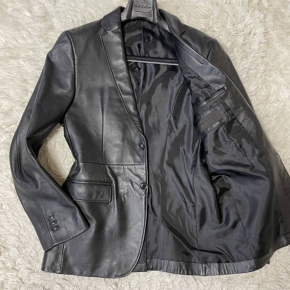 即決☆COMME CA DU MODE MEN☆メンズM レザーダウンジャケット