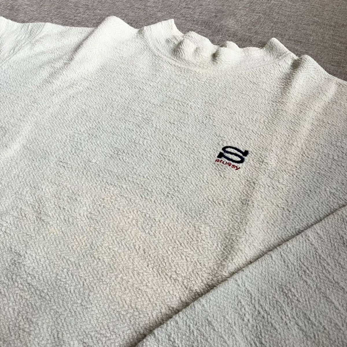 80s〜90s ステューシーUSA製モックネックXL相当Sロゴ刺繍 