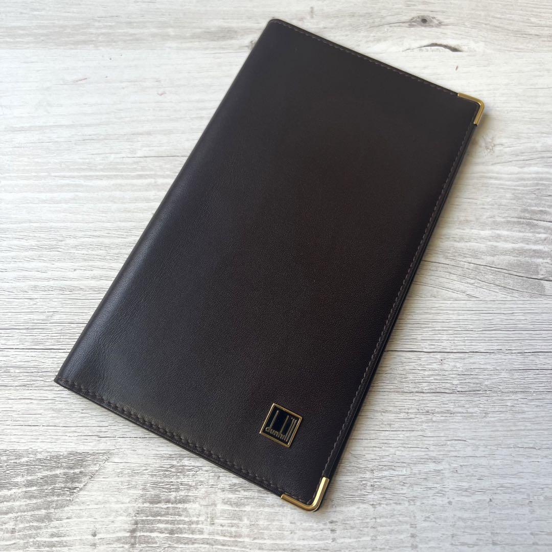 美品 Dunhill ダンヒル 札入れ カードケース 長財布 レザー ブラウン メンズ 紳士 ビジネス 名刺入れ 本革