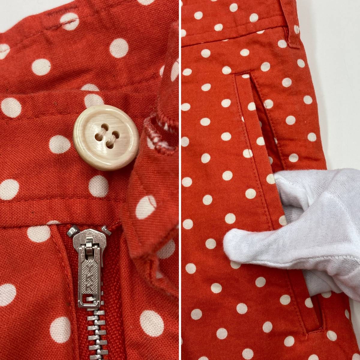 AD2005 コムコム COMME des GARCONS サルエルパンツ ドット レッド 赤