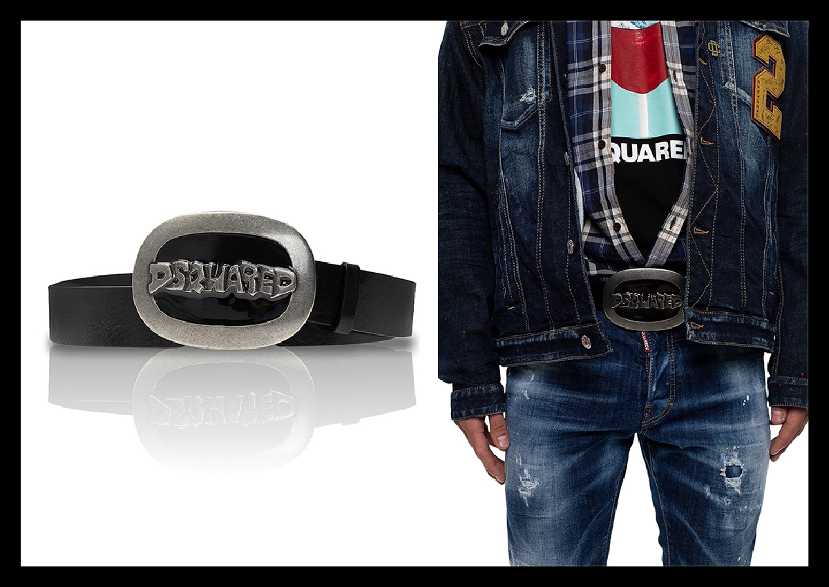 定価4.7万 ディースクエアード DSQUARED2 キャッチーなバックルが魅力 