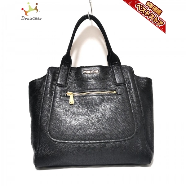 ミュウミュウ miumiu トートバッグ RN0908 - レザー 黒 バッグ トートバッグ カリブ ミュウミュウ トート RN0908 (ミュウミュウ)MIUMIU