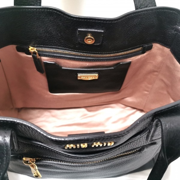ミュウミュウ miumiu トートバッグ RN0908 - レザー 黒 バッグ トートバッグ カリブ ミュウミュウ トート RN0908 (ミュウミュウ)MIUMIU