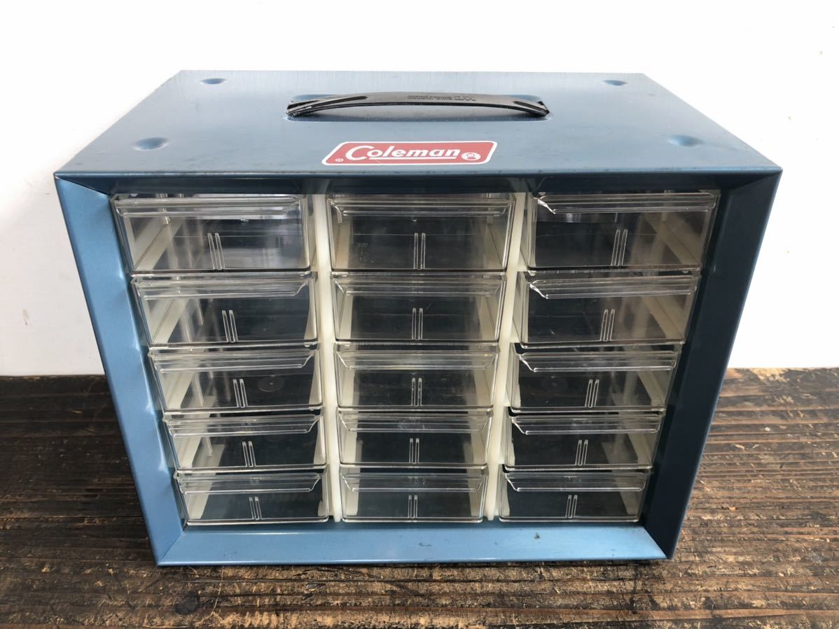 ビンテージ ディスプレイ コールマン パーツ キャビネット Coleman