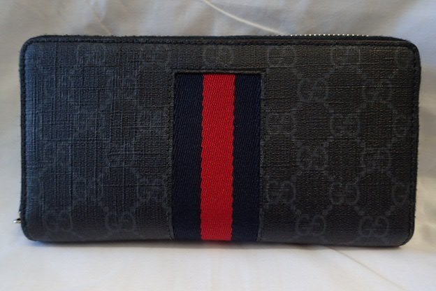 GUCCI グッチ ラウンドファスナー長財布 PVC GGスプリーム シェリー  