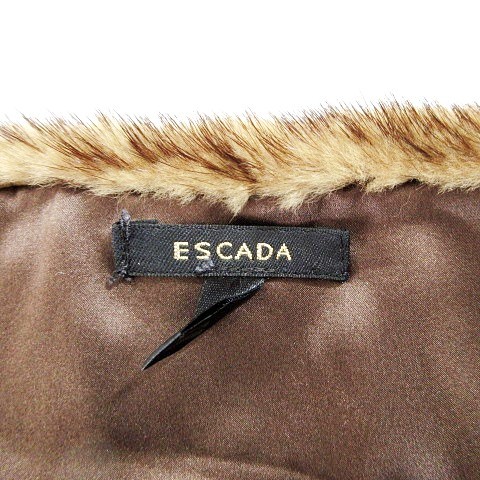 エスカーダ ESCADA 美品 ミンク ファー ティペット 毛皮 襟巻 ビジュー 