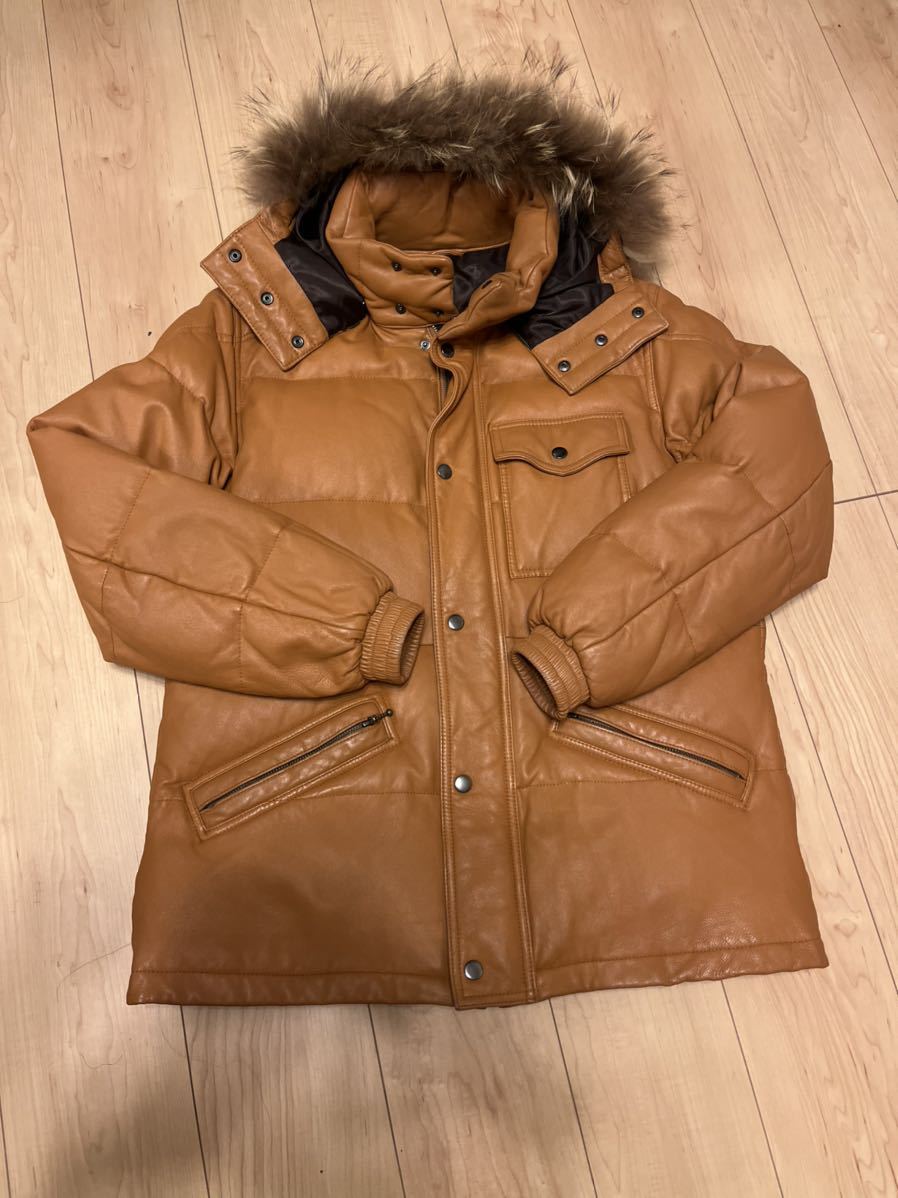 MALE&Co. ラムレザー ダウンジャケット 羊革 本革 サイズLL 美品　クリーニング済み