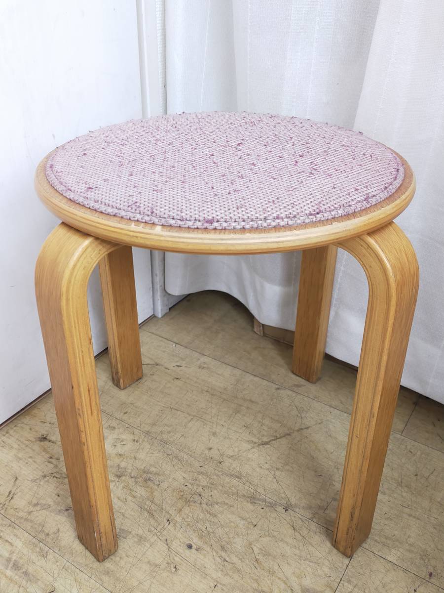 天童木工 Tendo 腰掛 スツール 丸椅子 チェア 四本脚 昭和レトロ 和モダン ピンク (S)