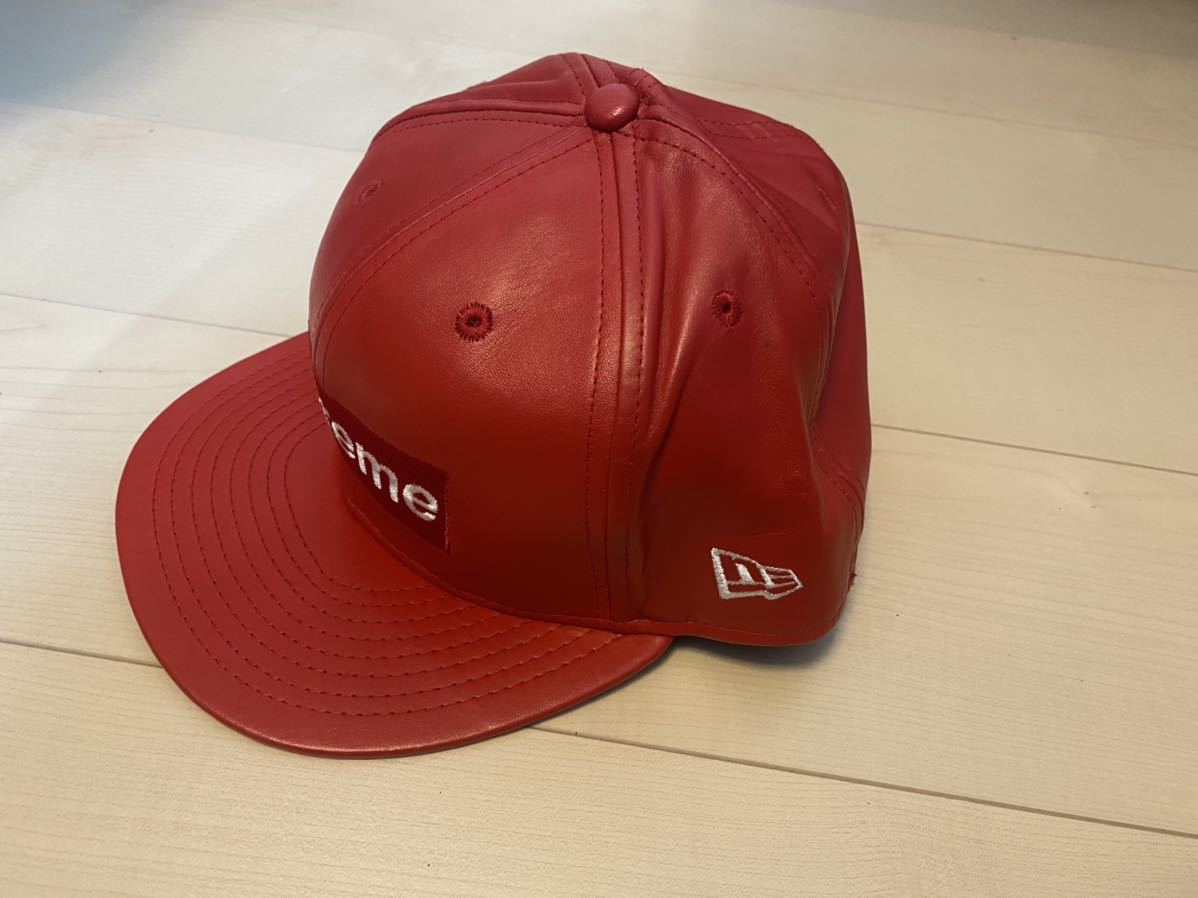 ⭕️限定値下げ【岩ちゃん着用】supreme 油っこい BOX logoレザーキャップ