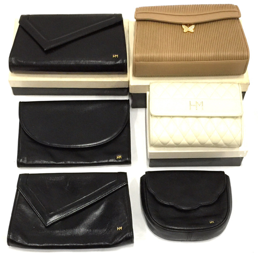 【お得，限定SALE】 ハナエモリ チェーンショルダーバッグ マグ開閉 蝶 ストーン GD金具 ブラウン 他 クラッチバッグ 等 計6点 箱付(ショルダーバッグ)｜売買されたオークション情報、yahooの商品情報をアーカイ その他