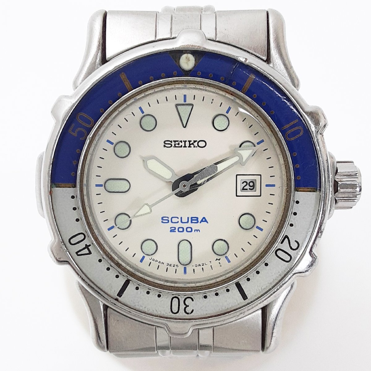 SEIKO SCUBA セイコー スキューバ 200m 3E25-0A60 文字盤白 時計 