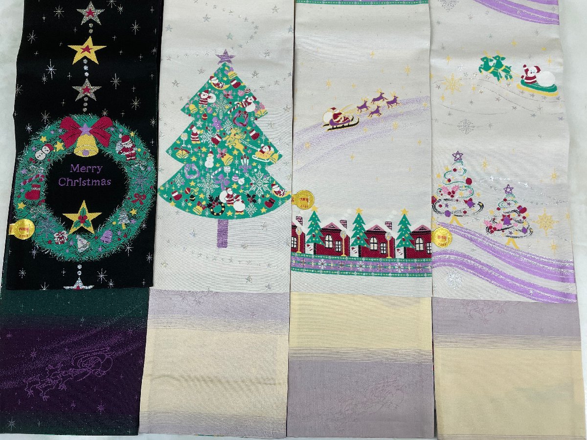 ◎リサイクル着物 帯まとめ売り 半幅帯 クリスマス まとめ売り4点 廣部 