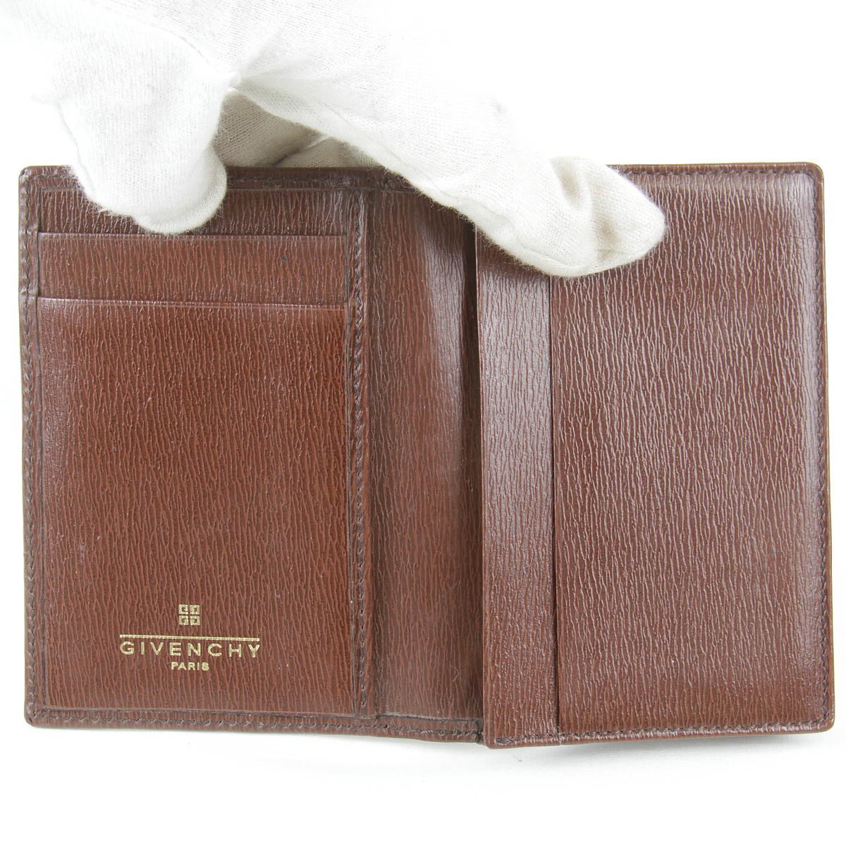 USED』 GIVENCHY ジバンシィ カードケース ブラウン レザー 名刺入れ