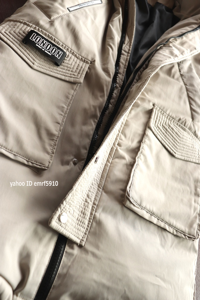 新品別注■2022 イタリアGIANLARINI【ベージュ/2XL】ダウンコート 防寒フードファー ダウンジャケット■XL程度■営業日即日発送 同梱可能