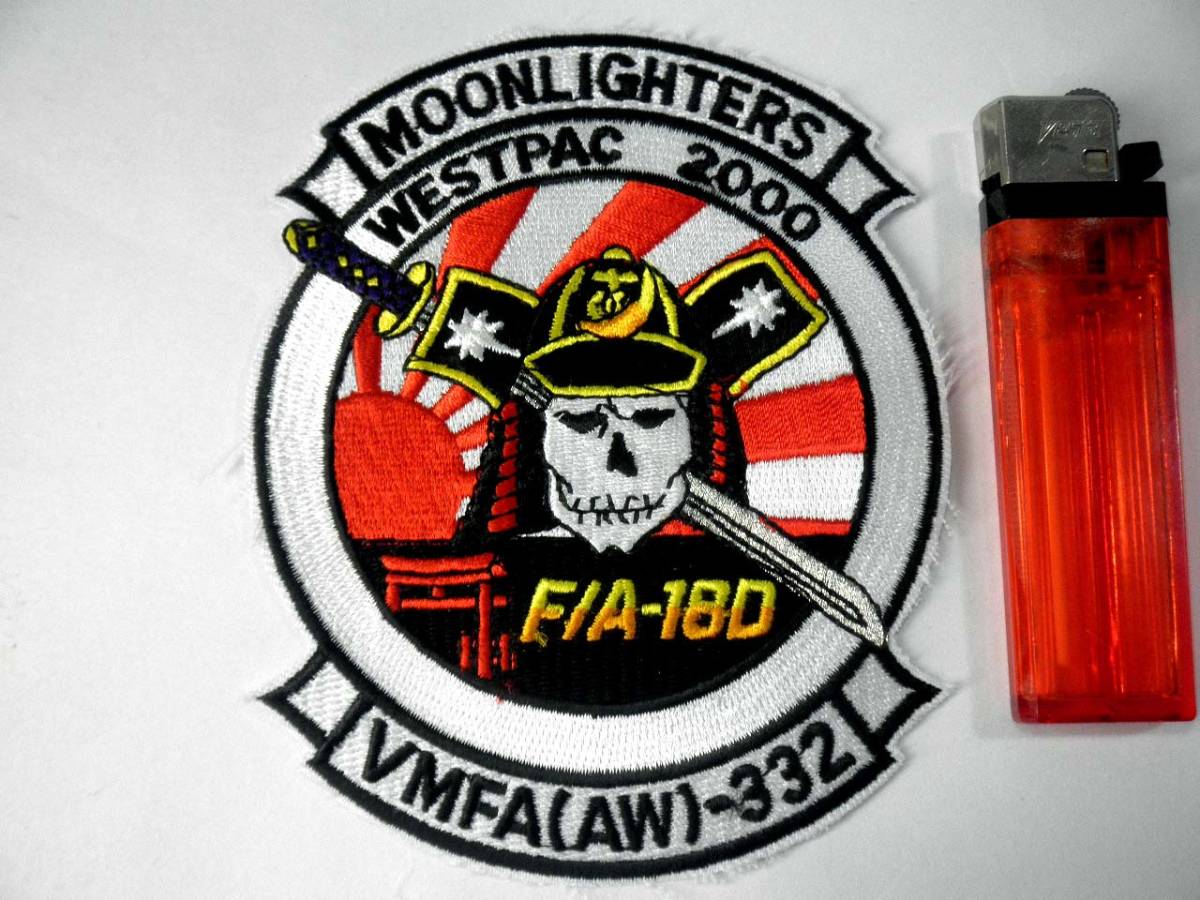 アメリカ海兵隊 VMFA AW -332 スコードロンパッチ 公式 /スカル/甲冑