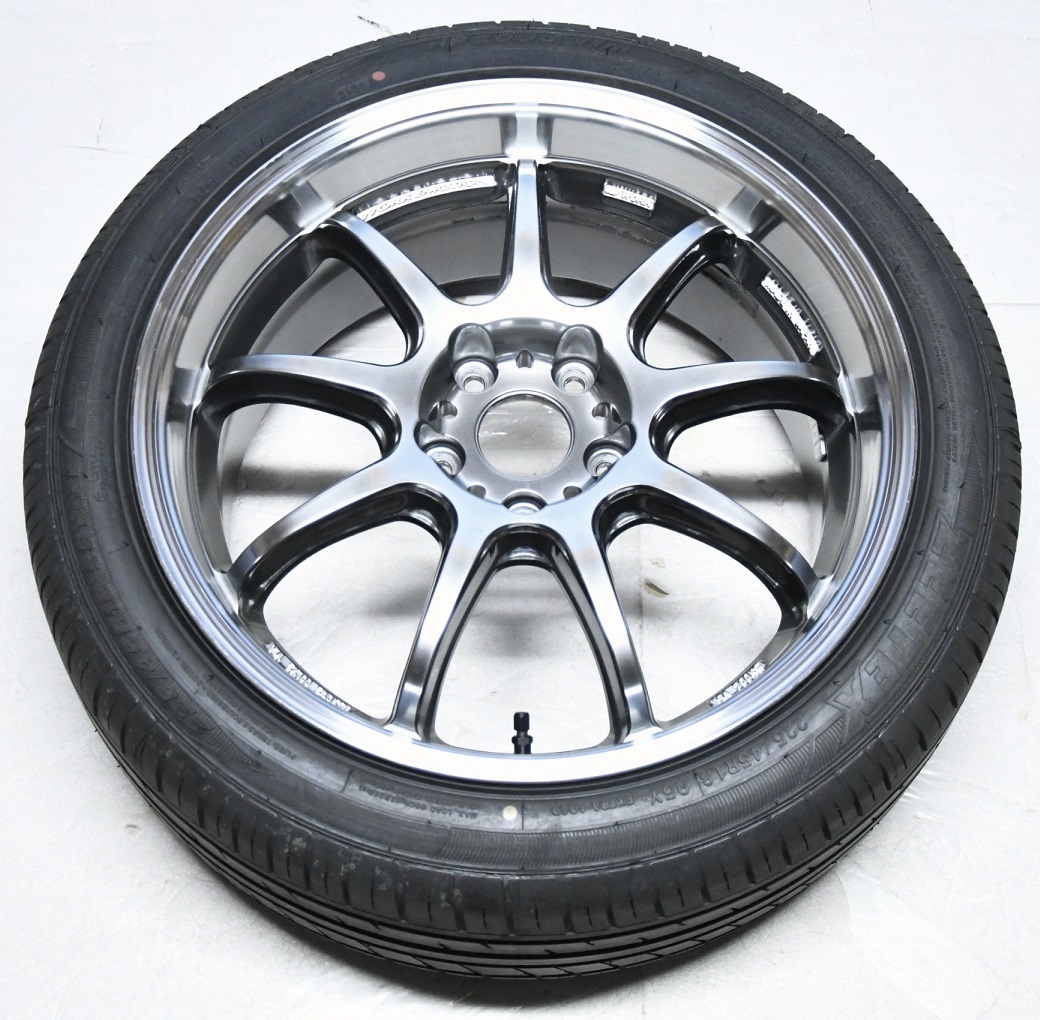 美品 WORK EMOTION D9R グリミットシルバー 18インチ 8.5J 5H-114.3 + 