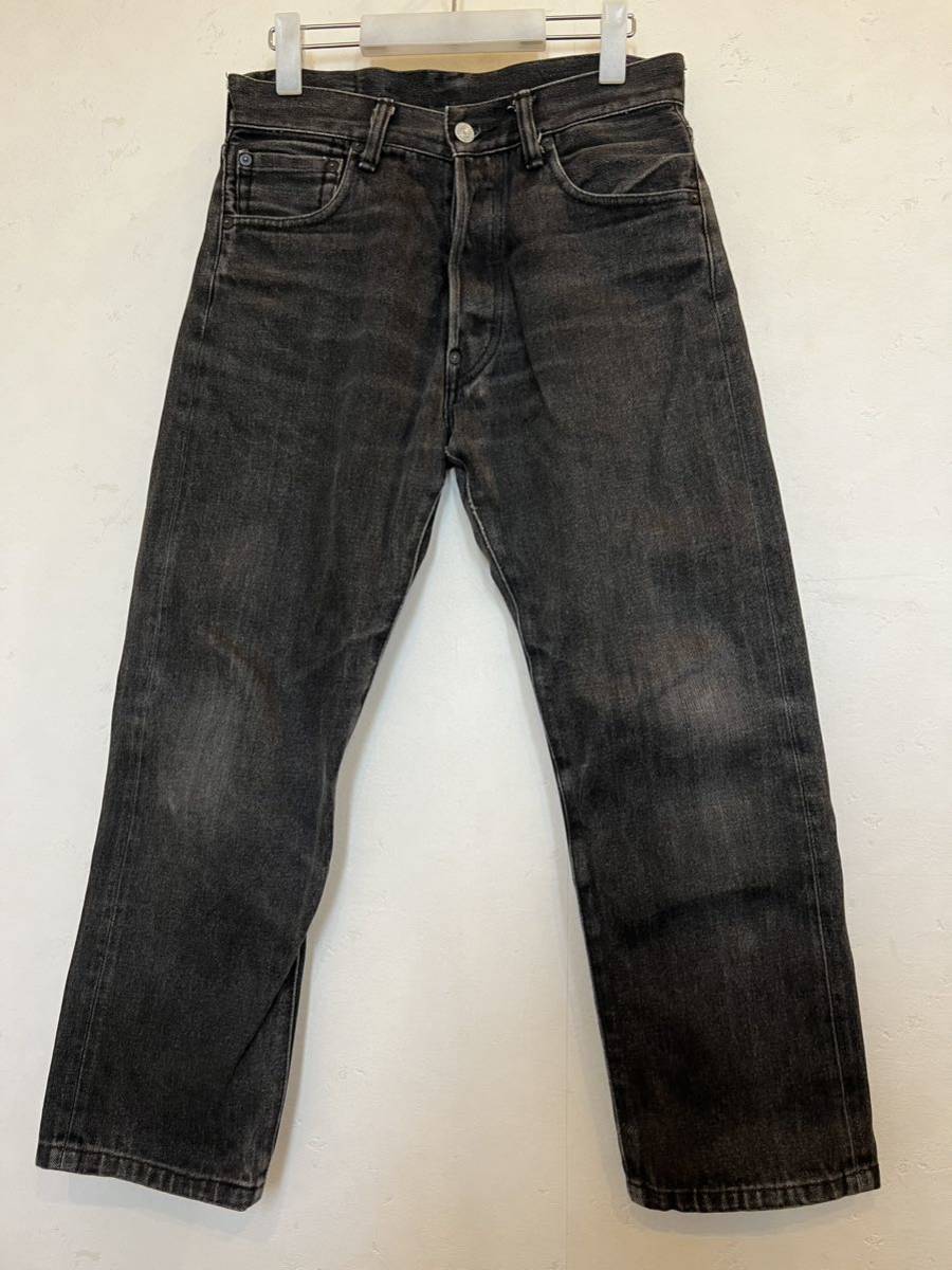 激レア‼️EVISU エヴィス 大黒レザー ビッグ カモメ 黒 ブラック W32  