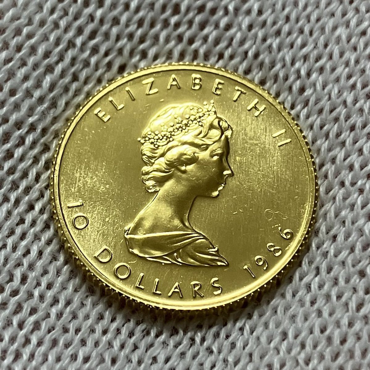 1/4 oz メイプルリーフ金貨 1986年 純金 カナダ メイプルリーフコイン 金貨 エリザベスⅡ