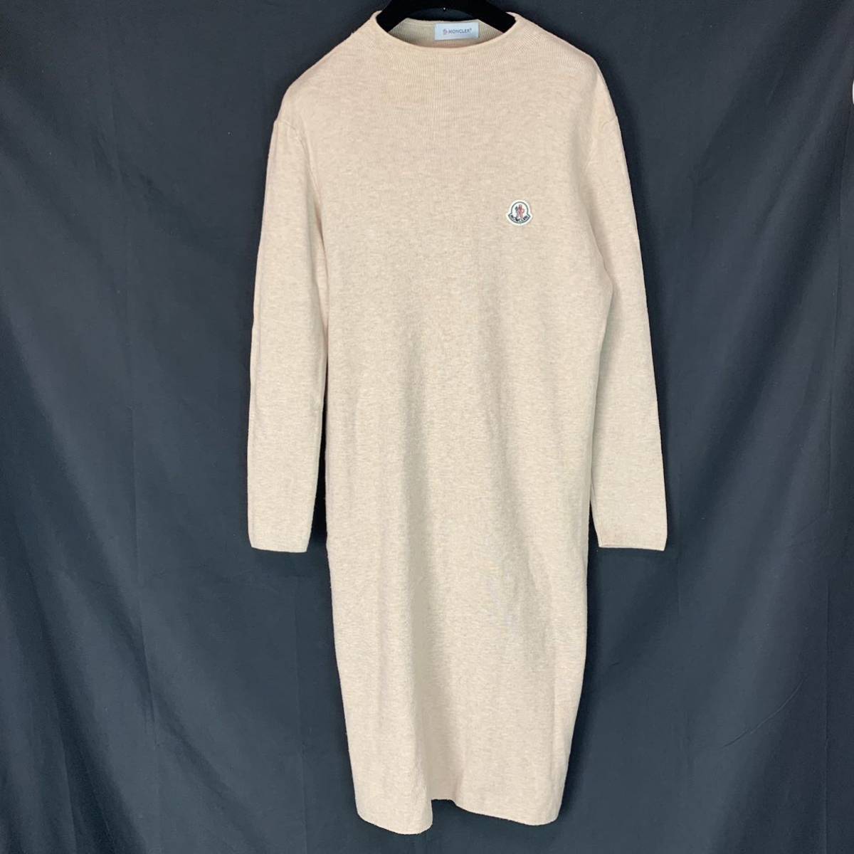 r257 MONCLER モンクレール ニットワンピース ベージュ 長袖