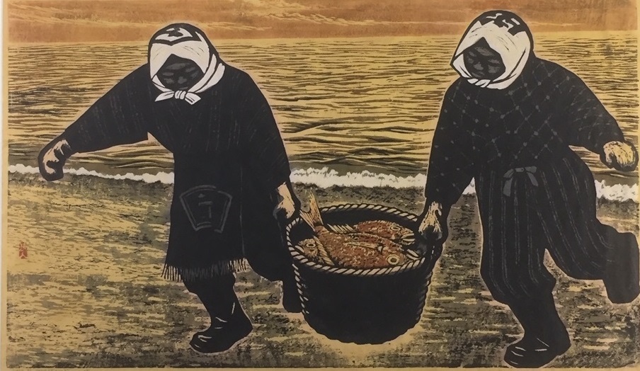 村上暁人　版画　円空は行く 村上暁人 木版画 空 村上暁人 版画 円空は行く 村上暁人木版画