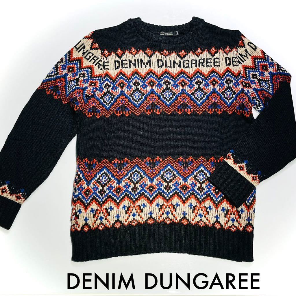 美品◇デニム＆ダンガリー DENIM DUNGAREE LL/160 ニット セーター 黒  