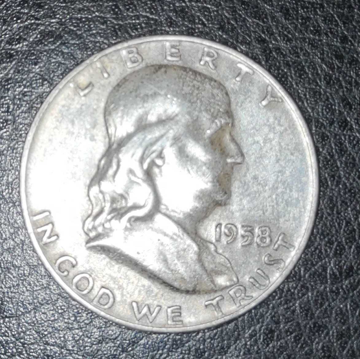 アメリカ 銀貨 ハーフダラー フランクリン リバティコイン 1958年(北