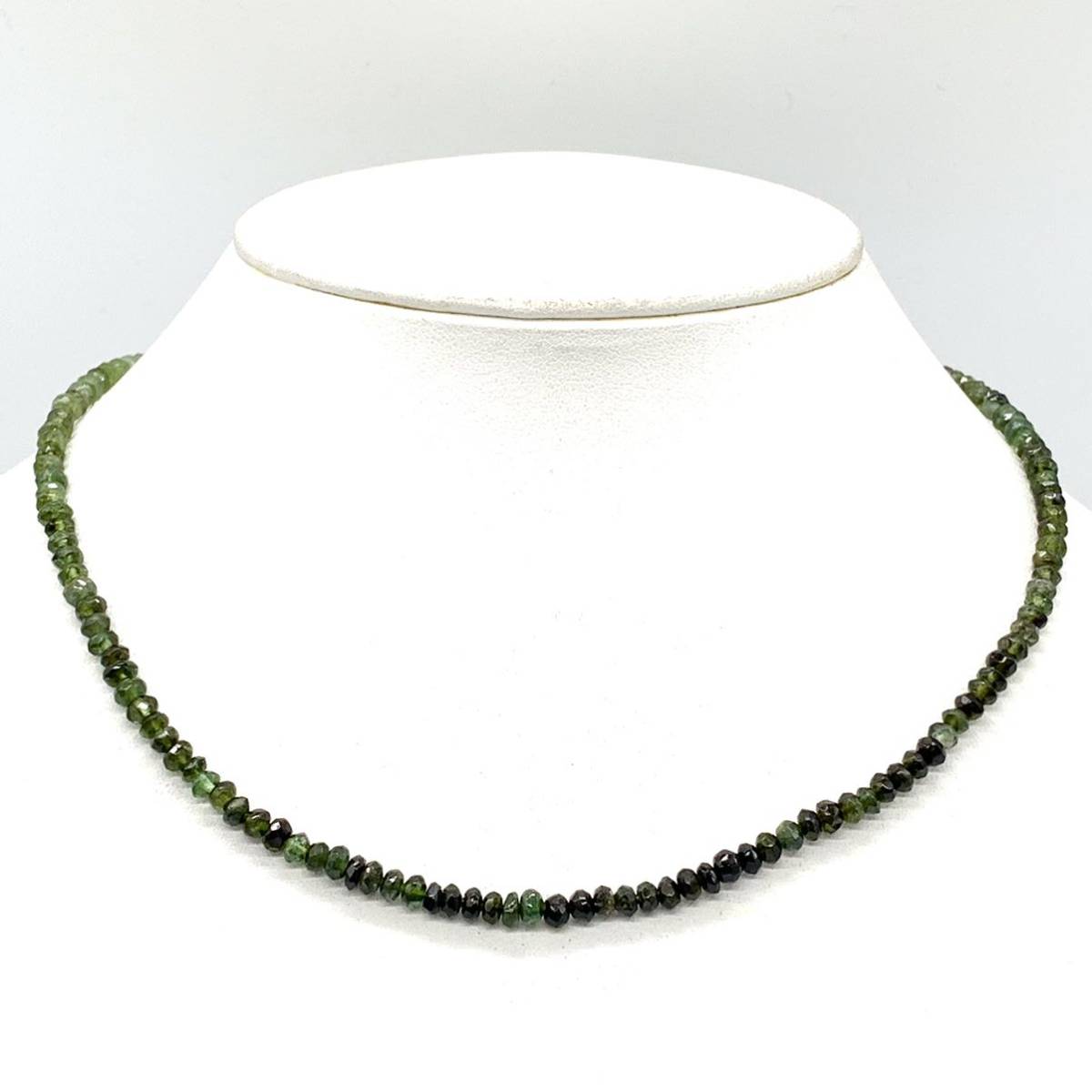 ■K18グリーントルマリンネックレス■重量約10.5g トルマリン グリーン ネックレス tourmaline necklace jewelry ジュエリー 18金 DC5