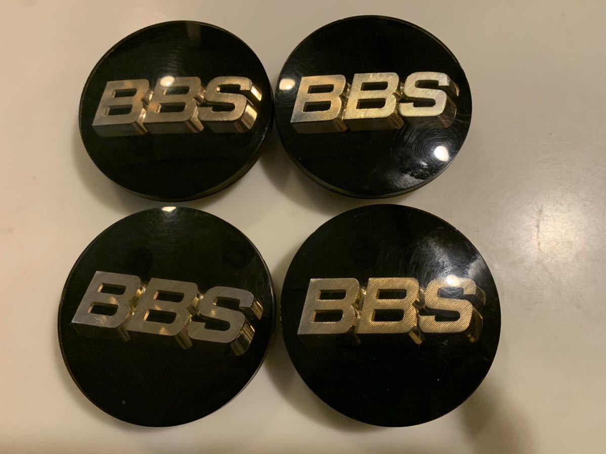 BBS ホイールセンターキャップ 黒/金文字 RG-R付属部品 中古(社外品 