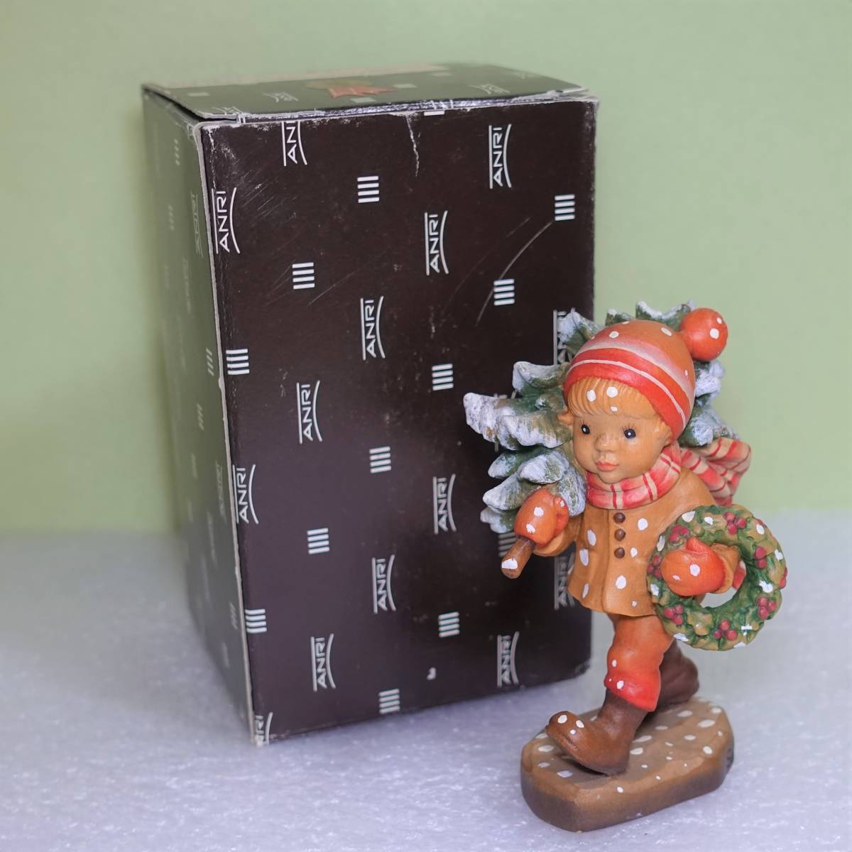 ANRI 木彫り人形 アンリ 限定2000体⁄アンリANRI⁄17センチ⁄女の子の人形