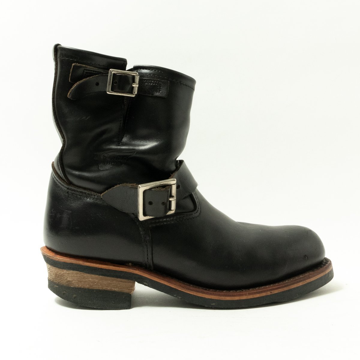 【1円スタート】RED WING レッドウィング 2973 ショートエンジニアブーツ レザーブーツ 革靴 アメリカ製 本革 ブラック 黒 メンズ US8 0 ショートエンジニアブーツ REDWINGレッドウイング エンジニアブーツUA8（26cm） レッドウィングREDWING 25.5