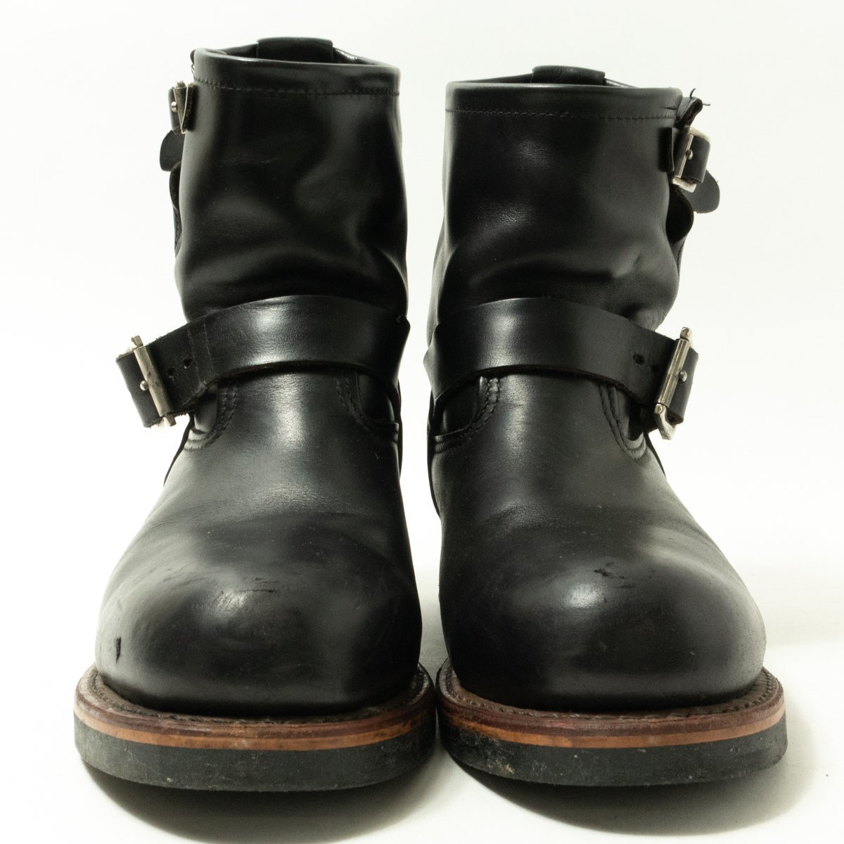 【1円スタート】RED WING レッドウィング 2973 ショートエンジニアブーツ レザーブーツ 革靴 アメリカ製 本革 ブラック 黒 メンズ US8 0 ショートエンジニアブーツ REDWINGレッドウイング エンジニアブーツUA8（26cm） レッドウィングREDWING 25.5