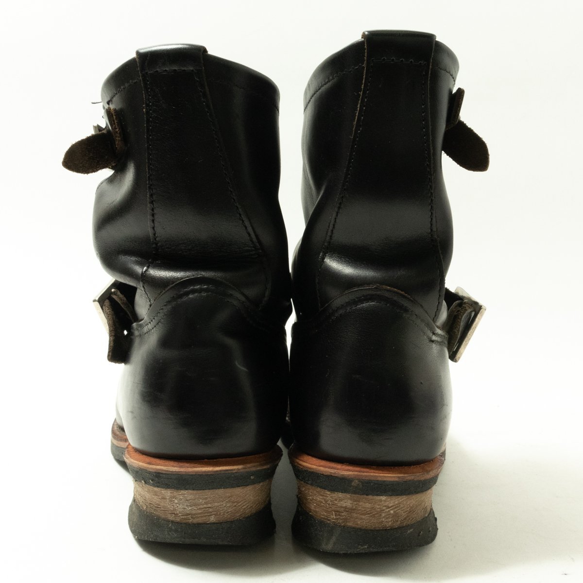 【1円スタート】RED WING レッドウィング 2973 ショートエンジニアブーツ レザーブーツ 革靴 アメリカ製 本革 ブラック 黒 メンズ US8 0 ショートエンジニアブーツ REDWINGレッドウイング エンジニアブーツUA8（26cm） レッドウィングREDWING 25.5