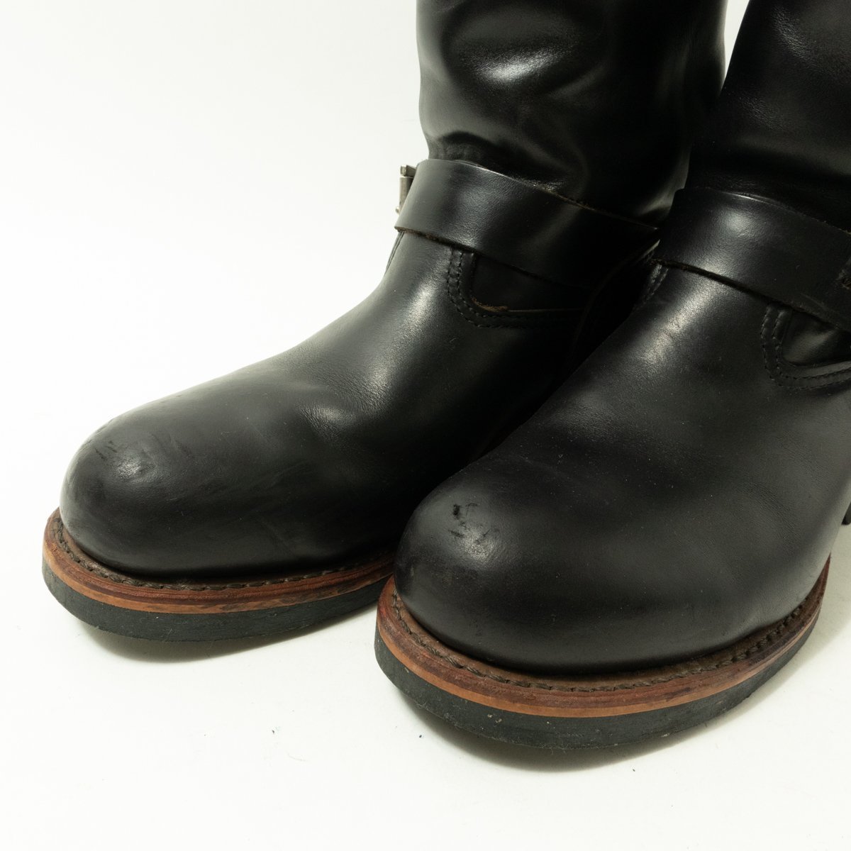 【1円スタート】RED WING レッドウィング 2973 ショートエンジニアブーツ レザーブーツ 革靴 アメリカ製 本革 ブラック 黒 メンズ US8 0 ショートエンジニアブーツ REDWINGレッドウイング エンジニアブーツUA8（26cm） レッドウィングREDWING 25.5