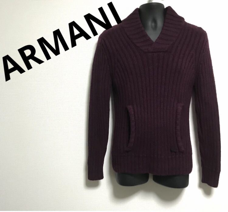 人気SALE，限定SALE ARMANI アルマーニ ニット セーター ワインレッド(セーター)｜売買されたオークション情報、yahooの商品情報をアーカイブ公開 - オークファン 男性用