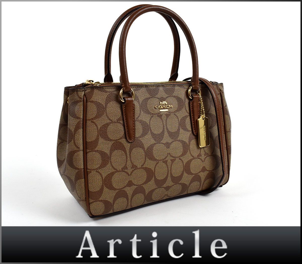 137183〇美品 COACH コーチ シグネチャー 2WAY ハンドバッグ 