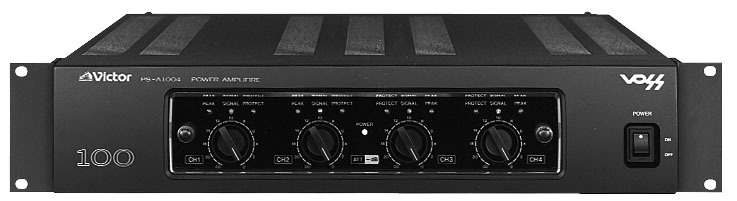 PS-A1004 JVC(VICTOR-VOSS) 設備店舗用100w4chパワーアンプ 中古品良品