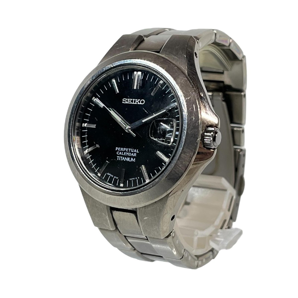 SEIKO プレサージュ 6M13-7000 パーペチュアルカレンダー 青針