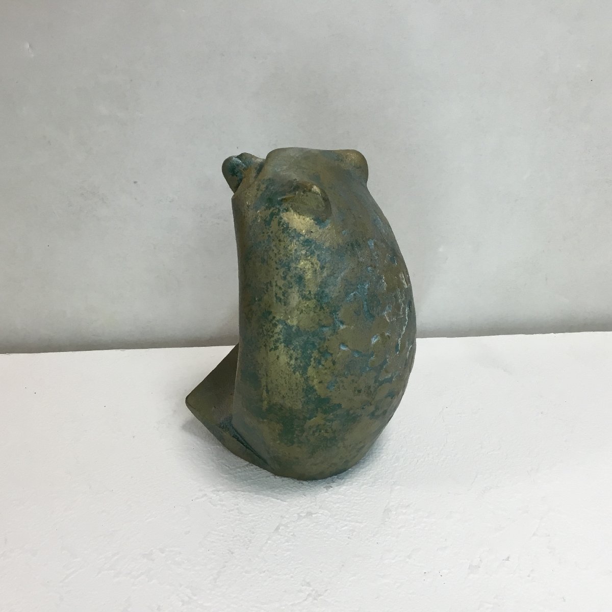 □高岡銅器 彫刻家 三枝惣太郎作 美術鋳芸品 たぬき 狸 置物