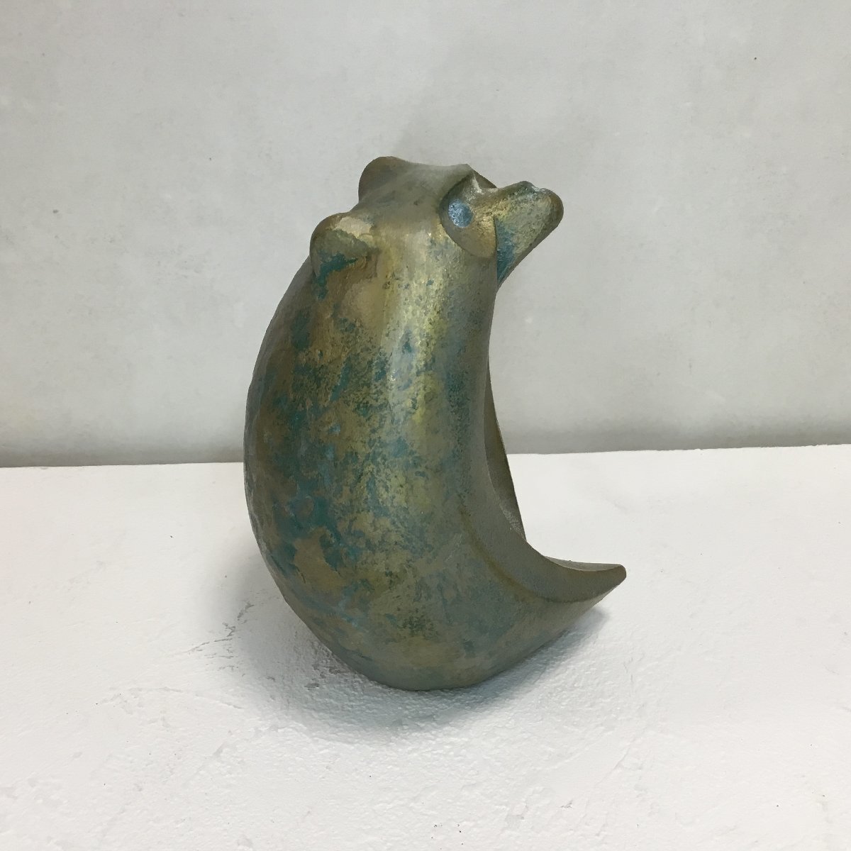 □高岡銅器 彫刻家 三枝惣太郎作 美術鋳芸品 たぬき 狸 置物