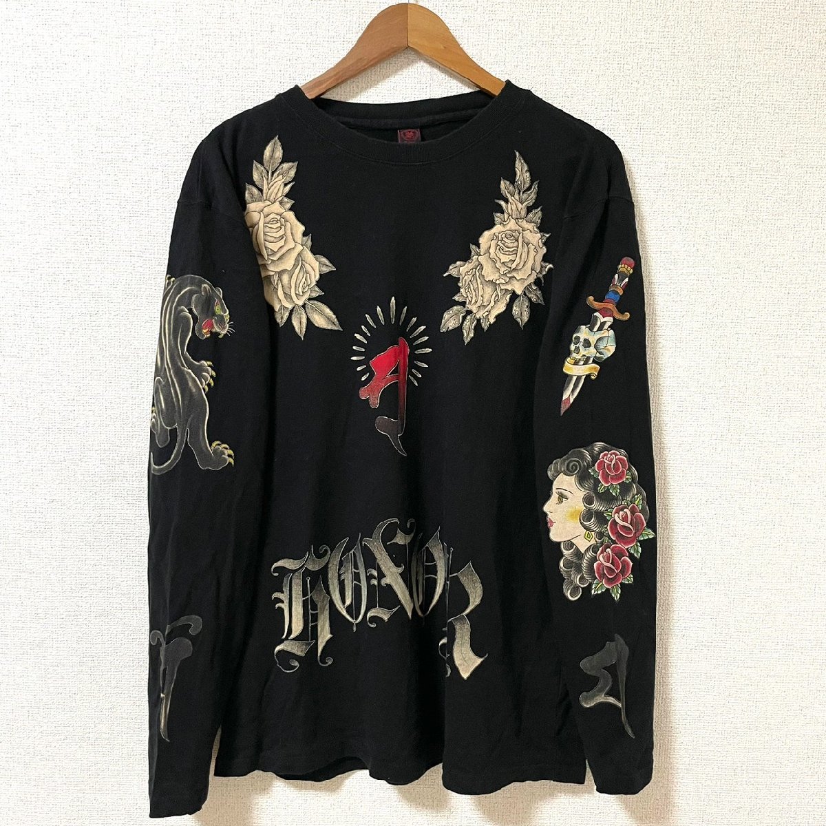 w^)b クロップドヘッズ × 龍が如く ロングスリーブ 長袖 Tシャツ ロンT