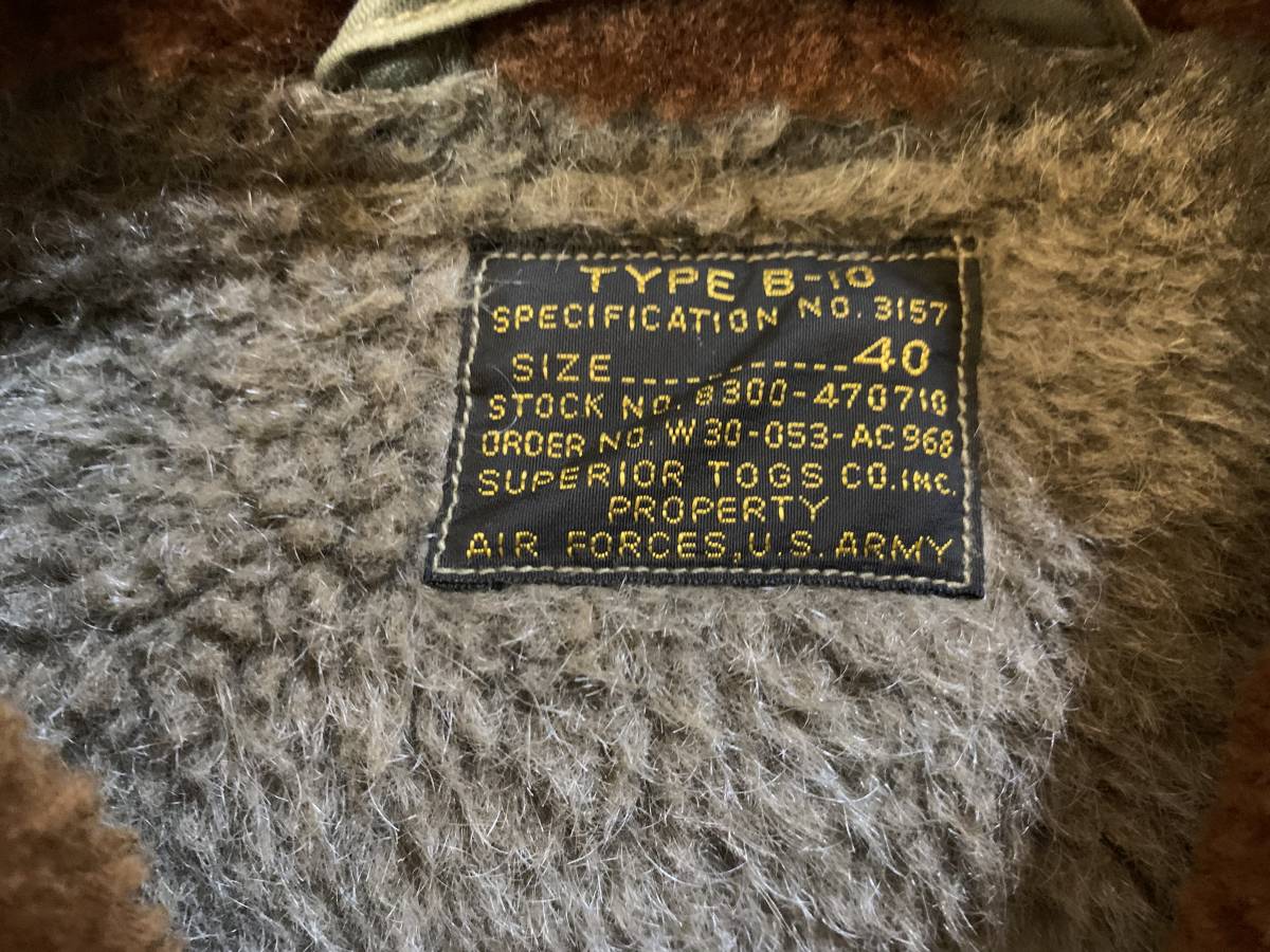 B-10 バズリクソンズ 赤リブ B RICKSON\u0027S 緑 バズリクソンズ　B-10 赤リブ　オリーブドラブ　サイズ40