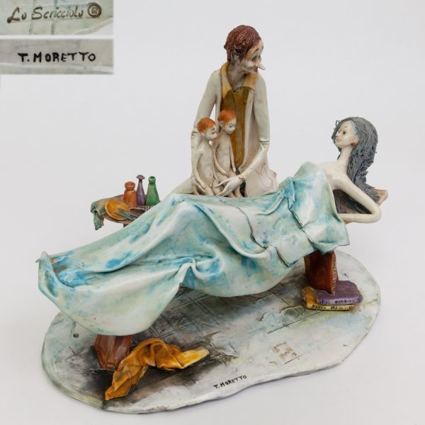 希少 Lo Scricciolo T.MORETTO作 イタリア製 フィギュリン 医者 双子 