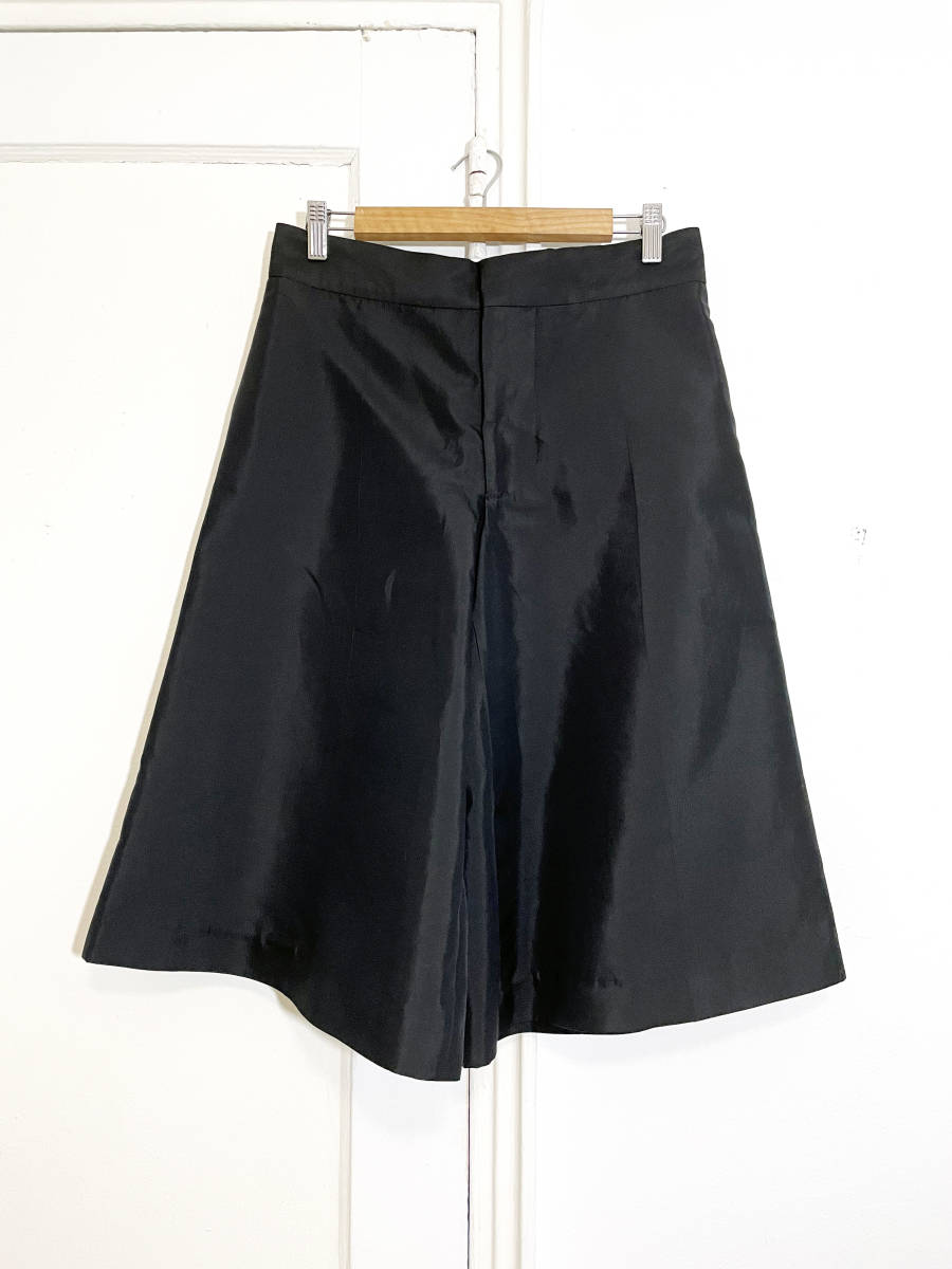 MARNI マルニ コットン シルク 光沢 ワイドパンツ ブラック（サイズ 40）