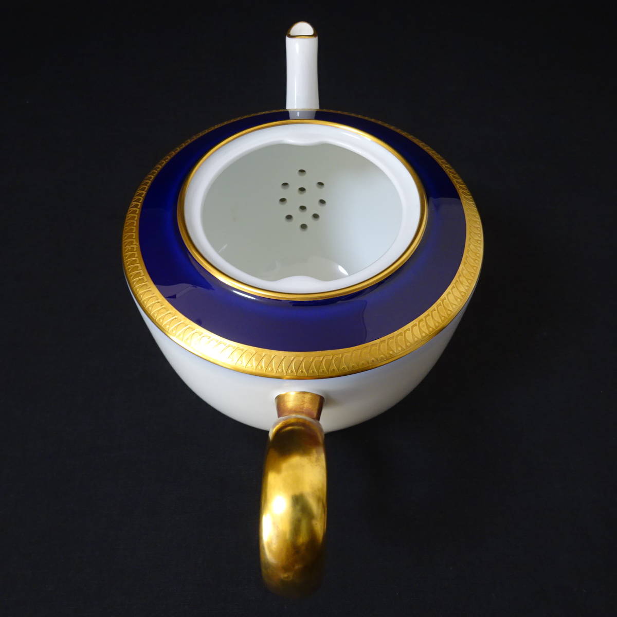 瑠璃片葉金蝕 ティーポット クリーマー 大倉陶園 シュガー OKURA 美品 
